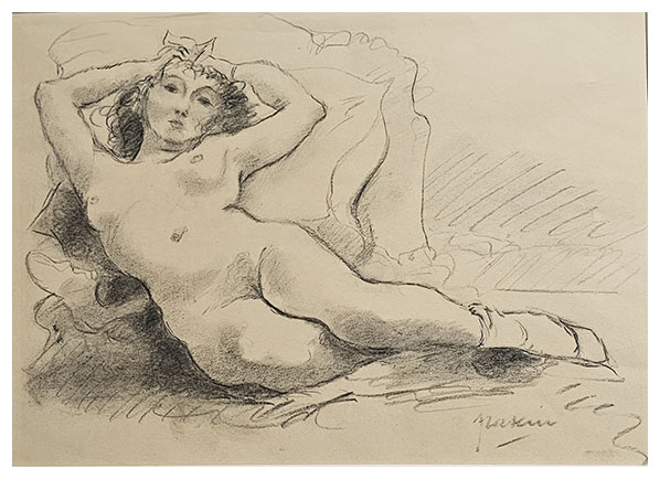 Nu au repos,a drawing by Jules PASCIN